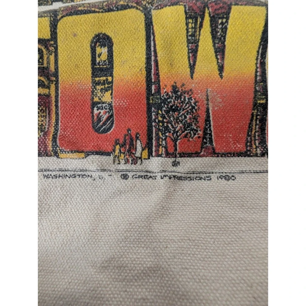Vintage 80's George Town Washington D.C. Canvas Tote Bag